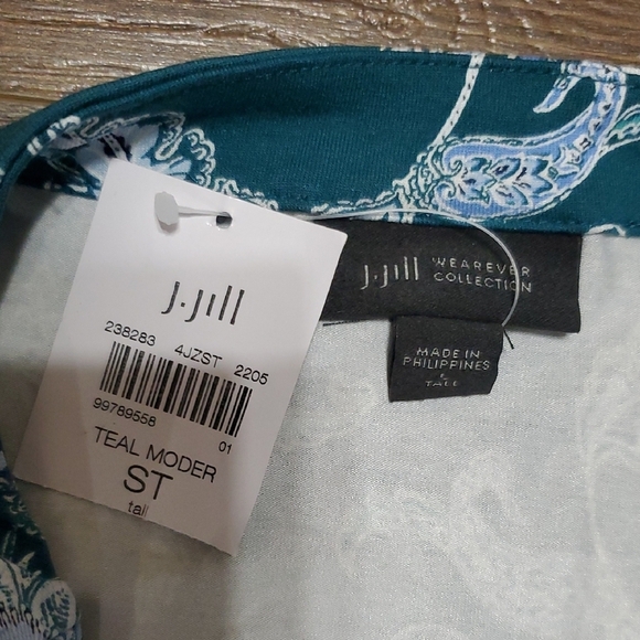 J. Jill Teal and White Floral Maxi Dress - Picture 2 of 10